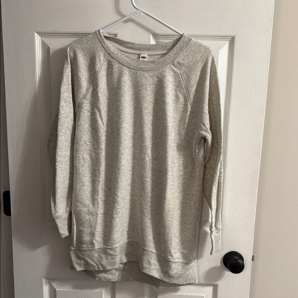 Old Navy Gray Crew Neck Sweater Soft Cotton Blend